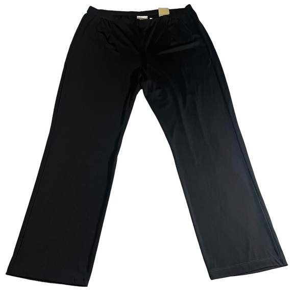 Chico’s Black Pull On Straight Pants Size 3 (16 US) Traveler style - Picture 2 of 14